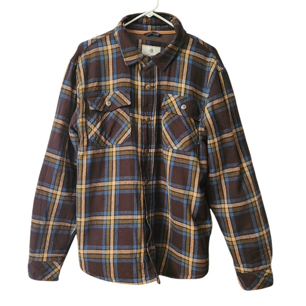 Legendary Whitetails Men's Flannel Shirt Jacket Shacket Size L Flap Pockets